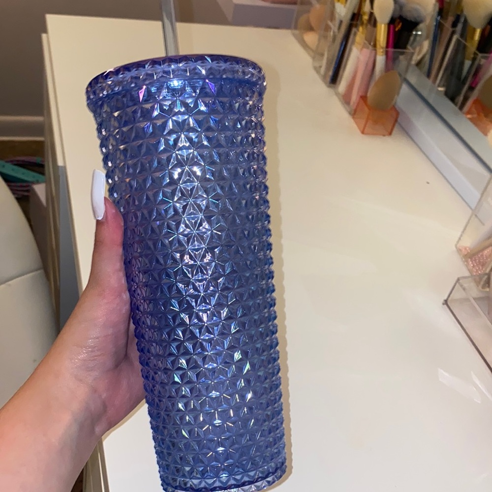 Blue 26oz plastic textured tumbler